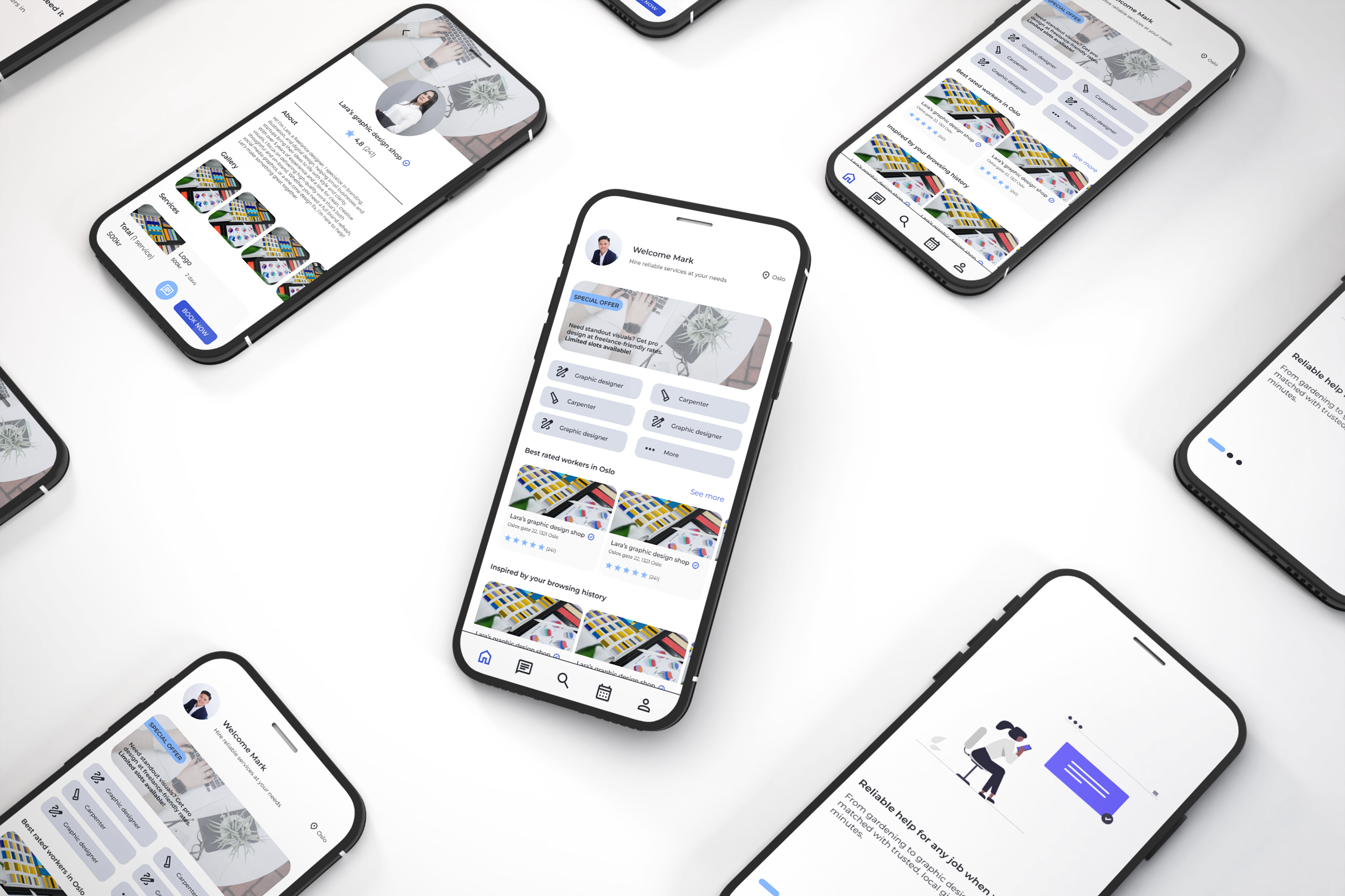 first landing page of gig work app
